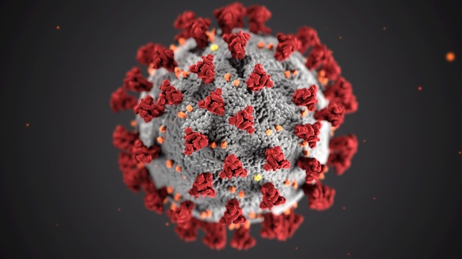 Microscopic render of a virus particle representing molecular diagnostics